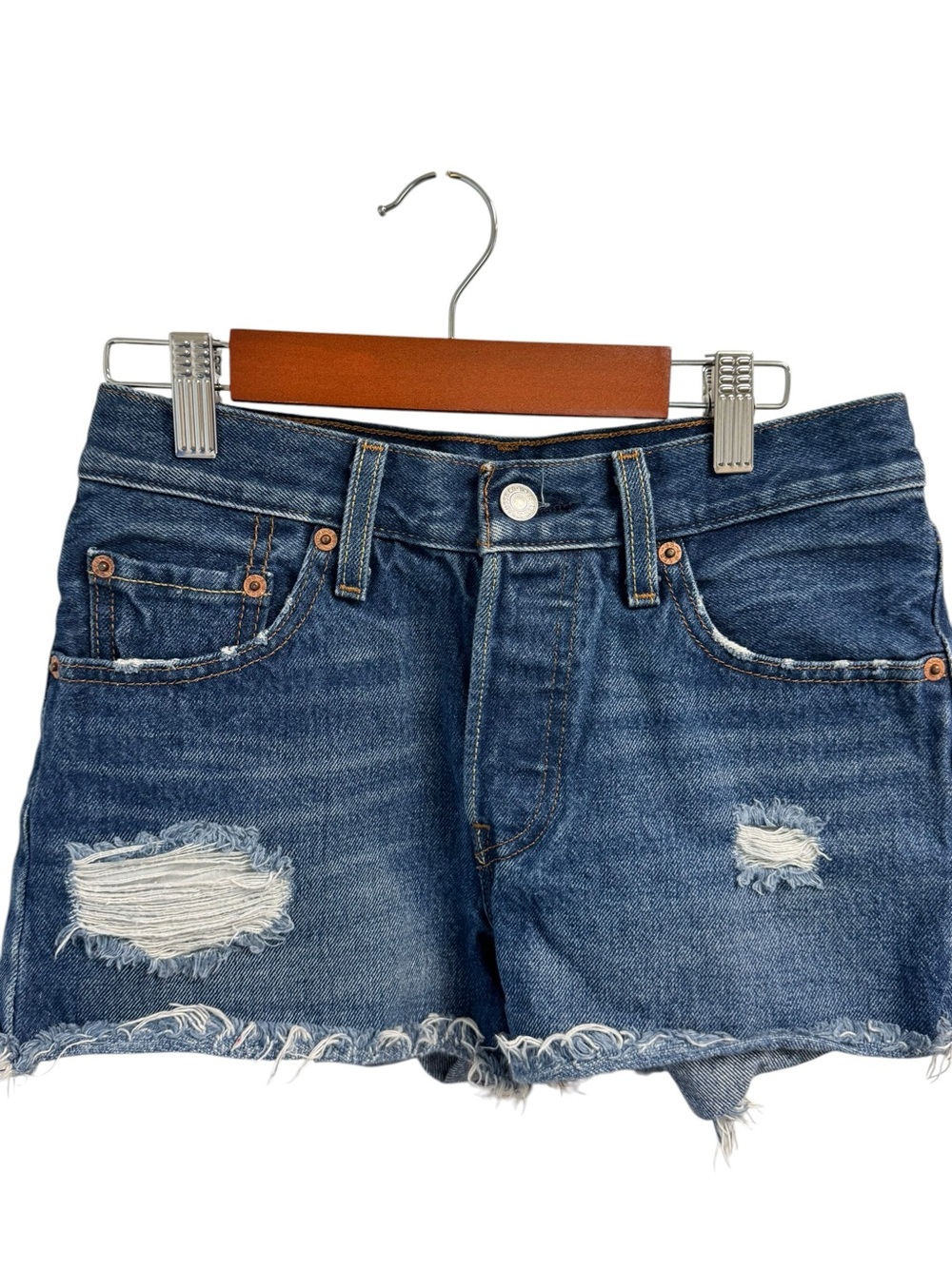 Levi’s 501 Denim Distressed Women's Shorts - Blue 12